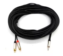 Cabo De Áudio Stereo 0,20mm Blindado 2 Rca X P2 Datalink 20m