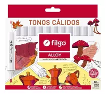 12 Marcadores Artisticos Filgo Alloy Sketch Doble Punta Color Vibrant