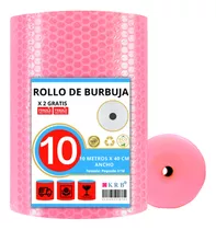 Plastico Rollo Burbuja Poliburbuja Rosa Empaque 10m X 40cm
