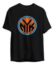 Remera Basket Nba New York Knicks Negra Logo Alternativo