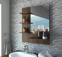 Repisa Mueble Baño Espejo Decorativo Sala Recibo Minimalista