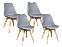 Set 4 Sillas Eames Tulip Asiento Acolchado Minimalista