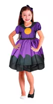 Vestido De Halloween Ravena Infantil Malévola 3 Á 12 + Tiara