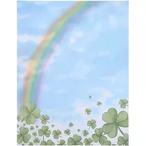 St. Patricks Stationery Paper, Rainbows Shamrocks (8...