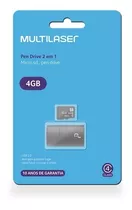 Cartão De Memória 4gb Multilaser 2 Em 1 Com Adaptador Usb