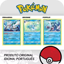 Kit Carta Pokémon Primarina Brionne Popplio Trovões Perdidos