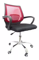 Silla De Oficina Con Respaldo Rojo Home40 Ergonómica  Negra Y Roja