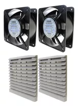 2 Mini Ventilador 120mm + 2 Grelha Plástica Com Filtro