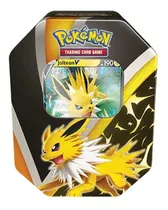 Lata Carta Pokémon Jolteon V Evoluções De Eevee Tcg Copag