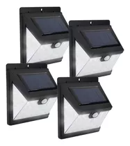 Foco Lampara Solar Maxwell Led Exterior Sensor Pared Set X4