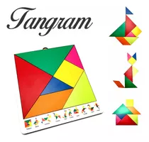 Tangram Jogo Madeira Brinquedo Educativo Escolar Pedagógico