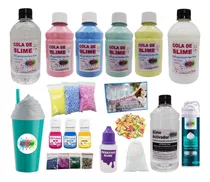 Kit Para Fazer Slime Com Neve Gliter Copo Espuma Estrelinhas