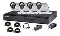 Kit Cctv Hdtvi 720p Hikvision Dvr 4ch + 4 Cam Magnotec