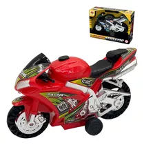 Moto Com Fricção Luz E Som De Corrida Meninos Dm Toys