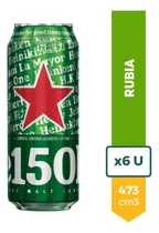 Cerveza Heineken Rubia Lata 473ml 150 Años Pack X6 La Barra