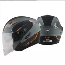 Casco Semi Integral  Jaguar Naranja  Con Gris