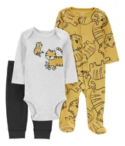 Carter´s Set 3 Piezas Osito Pijama Body Mangas Largas Pantal