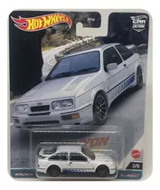 Hot Wheels Premium '87 Ford Sierra Cosworth Canyon Warriors Color Blanco