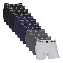 Kit 12 Cueca Masculina Boxer Helanca Básica Box Casual Lisa