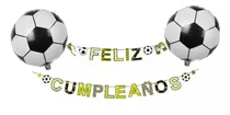  Banderín Guirnalda Decoración Cumpleaños Futbol + Globos