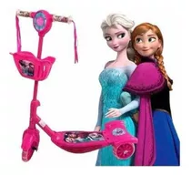 Patinete Cesta Infantil Musical Frozen 3 Rodas