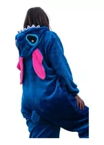 Mameluco Pijama Disfraz Stitch Azul De Felpa Polar Talla Xl