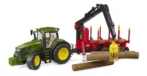 Máquina John Deere 7r 350 Con Remolque Y 4 Tronco  - Bruder