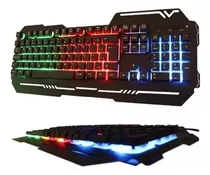 Teclado Gamer Semi-mecânico Metal Abnt2 Colorido Led Wb-539