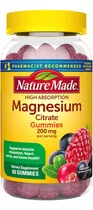 Citrato De Magnesio 200 Mg Nature Made 60 Gomitas