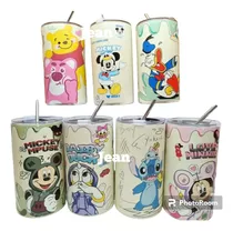 Termo Vaso Termico Niñ@s Adultos Disney  Pitillo Acero Inox 