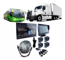 Kit Pantalla 7 Con 4 Cámaras Dvr + Cable Camión Bus 12-24vt