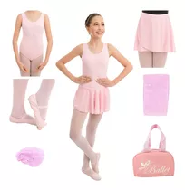 Kit Completo Ballet Balé Infantil 6 Peças Com Bolsa