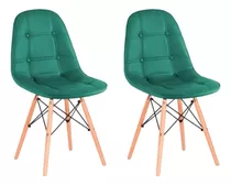 Kit 2 Cadeiras Charles Eames Velvet Estofada Veludo 
