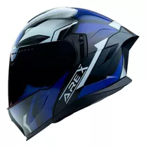 Casco Abatible Negro Azul / Mica Transparente