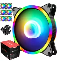 Kit 6 Cooler Fan 120mm Led Ring Rgb Gamer Gabinete Cpu #dsb