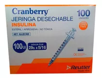 Jeringa Desechable Insulina 29g X 5/16 Cranberry 100 Unid.