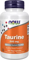 Taurina 500mg - 100 Capsulas  Marca Now Foods Sabor Taurine