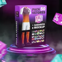 Pack 50 Vetores Camisas De Times + Gabaritos E Mockup