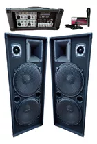 2 Bafles Columna Doble 15 2400w+c/potenciada Usb/bt/radio!!!