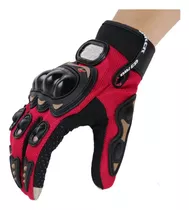 Guantes Para Moto Protección En Nudillos Palma Rojo Talla Xl