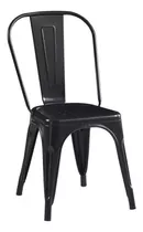 Silla Metalica Moderna Estilo Industrial Tipo Tolix Color Negro Color Del Asiento Negro