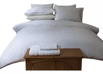 Duvet Cover (forro De Plumon) Doble Blanco Sateen Stripe