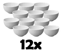 12 Tigela Cumbuca Japonesa Bowl 500ml Porcelana Açai Caldo Cor Branco