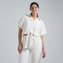 Camisa Mujer Ostu M/c Blanco Viscosa 40010146-10225