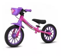 Bicicleta Balance Pa Equilíbrio Infantil Nathor 12 Rosa Roxo