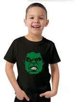 Remera Niño Hulk Dibujo Cara Superhéroe 