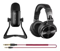 Combo Fifine K678 Microfono + Auricular Pro10 Podcast Usb 