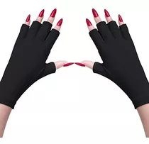 Guantes De Protección Uv Sin Dedos Para Manicure Color Negro