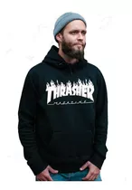 Thrasher Buzo Canguro Blanco Con Capucha / Todos Los Talles