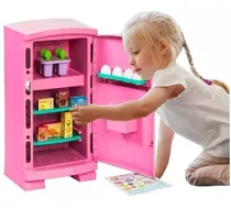 Geladeira De Brinquedo Infantil Grande + Acessórios Menina